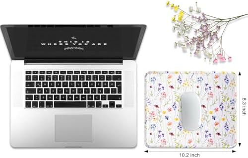JIKIOU 3 Pack Mouse Pad with Stitched Edge,Portable Size-10.2x8.3in Flowers - Image 2