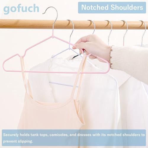 Ultra-Thin Metal Hangers, 20 Pack Non-Slip PVC Coated Space Saving Clothes Hangers for Closet, 16 inch Wide for Suits, Dresses, Jackets（Black） - Image 4