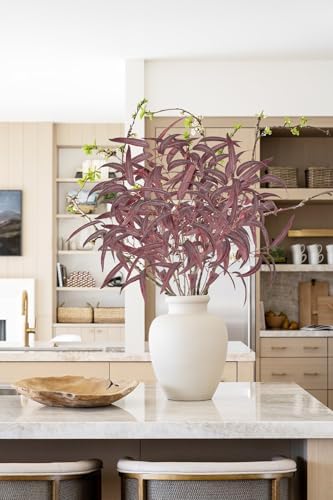 Briful Artificial Eucalyptus Branches Fall Decor, 6PCS Burgundy Fake Eucalyptus Stems, Realistic Faux Greenery Stems for Autumn Thanksgiving Halloween Home Farmhouse Porch Vase Decor, Indoor Outdoor - Image 4