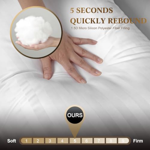 Sherwood Hotel Collection Pillows 2 Pack with Cotton Cover, Queen - Image 2
