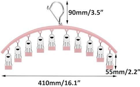 Legging Organizer for Closet,Upgrade Skirt Pants Hangers with Clips, Metal Yoga Pants Hangers 5 Pack w/10 Clips,Hangers Space Saving Closet Organizers w/Rubber Coated Closet Organizers(Pink), PH105 - Image 2