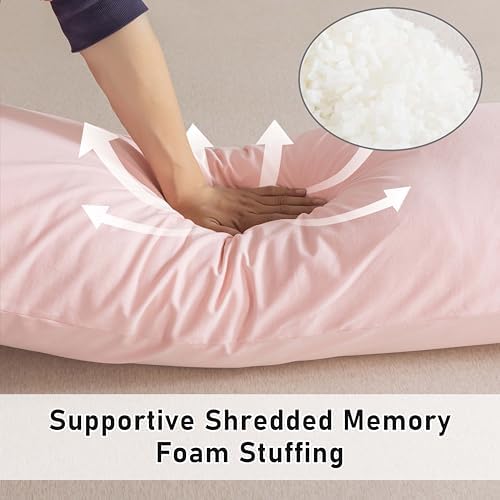 WhatsBedding Memory Foam Body Pillow with Cover, Long Bed Pillow for Adults - Image 3