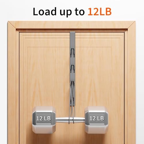 niffgaff 16 Hook Over The Door Hooks, Vertical Over The Door Towel Rack, Over Door Hook, Over The Door Hanger, for Towel and Clothes Hangers, Black, 4 Pack,12.28'',for 1.7'' Door - Image 2