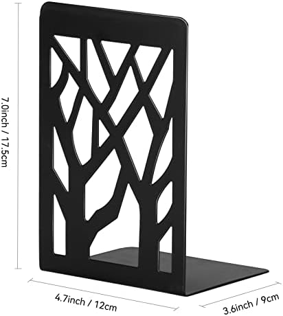 Metal Bookends Black 6 Pair - Heavy Duty Book Stoppers for Shelves - Decorative Book Ends - Image 4