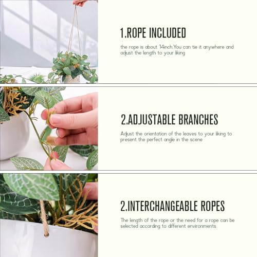 Small Artificial Hanging Plant, Fake Trailing Vine Potted Plant - Image 5