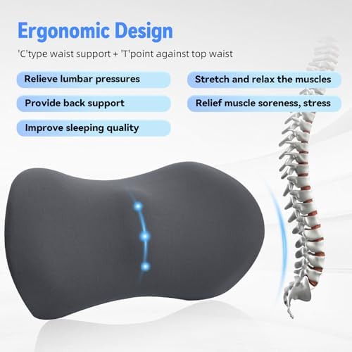 Lumbar Support Pillow for Office Chair and Car Seat, Lumbar Pillow with Adjustable Strap, Memory Foam Back Pillow for Lower Back Pain Relief, Back Support Pillow for Sitting, Driving, Traveling - Image 4