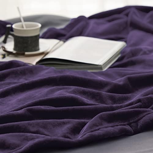 Bedsure Fleece Blanket Twin Blanket Purple - 300GSM Soft Lightweight Plush Cozy Twin XL Blankets for Bed, Sofa, Couch, Travel, Camping, 66 inch X 90 inch - Image 4