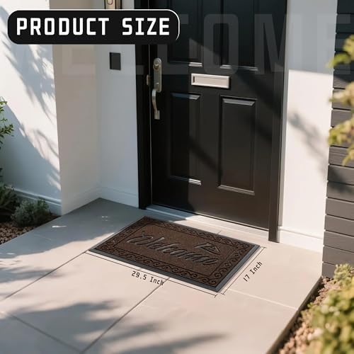 Yimobra Artificial Grass Welcome Mat, 29.5 x 17 in, Coffee - Image 2