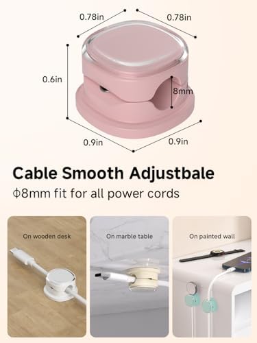 Magnetic Cable Clips, Adjustable Cord Holder Management, Adhesive Wire Keeper Organizer for Home Office Desk Phone PC Car Wall Desktop Nightstand Appliance (9-PCS White_Purple_Cyan_Apricot) - Image 3