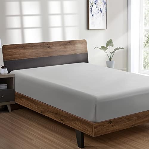 FreshCulture Queen Fitted Sheet - Hotel Quality, Ultra Soft & Breathable Brushed Microfiber, Deep Pocket, Cooling Fitted Sheets for Queen Size Bed (Light Grey) by FreshCulture