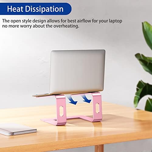 BESIGN LS03 Aluminum Laptop Stand, Ergonomic Detachable Computer Stand, Notebook Riser, Laptop Mount Compatible with Air, Pro, Dell, HP, Lenovo More 10-15.6" Laptops, Pink - Image 6