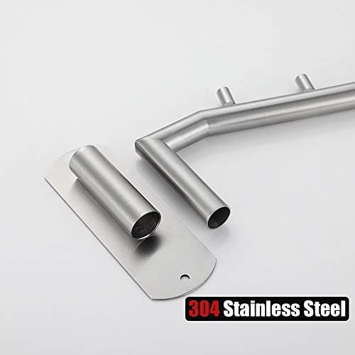JQK Folding Clothes Hanger Rack, Stainless Steel Swing Arm Hook Holder, Clothing Hanging System Drying Closet Storage Organizer Brushed Finished Wall Mount, SHR100-BN - Image 6