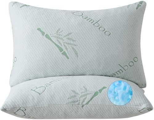 HOXXME King Size Memory Foam Pillows Set of 2, Bed Pillow for Sleeping, Firm Pillow Gel for Neck Support, Hotel Quality Bed Rest Pillow with Cooling Zippered Breathable Cover King 2 Pack by HOXXME