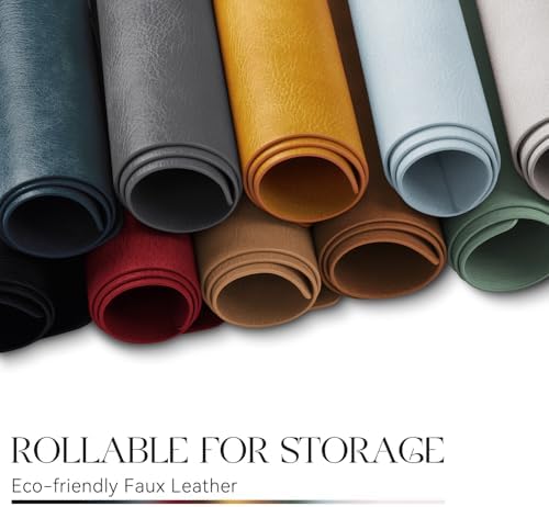 MOSAYT Vinyl Faux Leather Placemats, Set of 8, Light Grey - Image 6