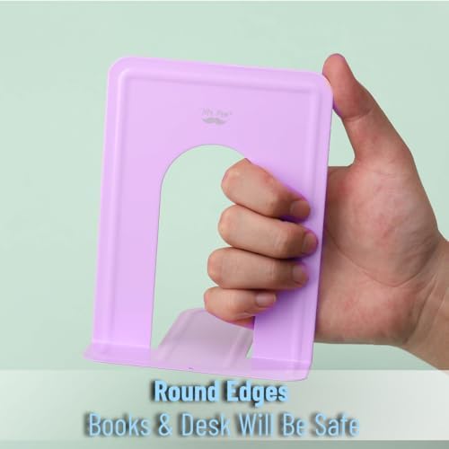 Mr. Pen- Book Ends, 4 Pack, Purple, Heavy Duty Metal Bookends for Shelves - Image 5