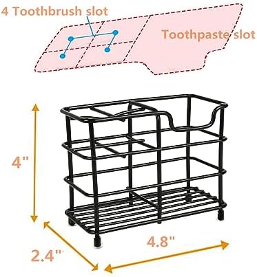 Toothbrush Holder for Bathrooms,Black (Pack of 3) - Image 3
