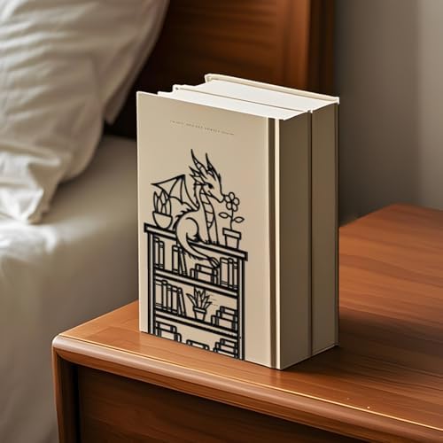 WADORN Dragon Reading Book Metal Bookends for Shelves Decorative 1 Pair, Heavy Duty Books End Support Non-Skid Book Holder Black L-Shaped Book Stopper for Home Office Desk Book Divider, 4.7x3.5x7 Inch - Image 6
