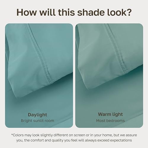 California Design Den Soft 100% Cotton Sateen Twin Size Fitted Sheets, Teal - Image 6