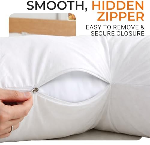 Cheer Collection White Pillowcase for L Shaped Pillow - Image 7