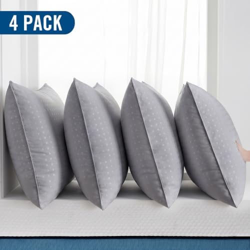 Standard Size Bed Pillows for Sleeping 4 Pack,Luxury Hotel Pillows,Comfortable and Supportive,Machine Washable,Suitable for Stomach,Back and Side Sleepers.(Grey) - Image 2