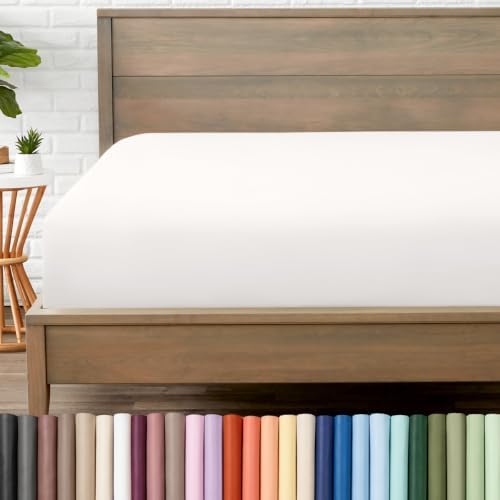 Bare Home King Fitted Sheet - 1800 Ultra-Soft (King, Antique White) by BareHome