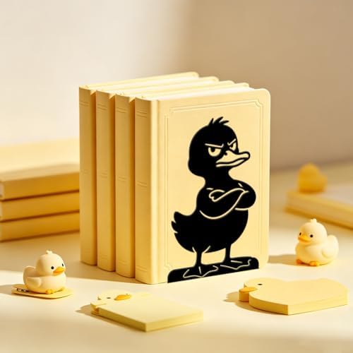 WADORN 1 Pair Metal Bookends for Shelves, Funny Duck Heavy Duty Book Ends - Image 6