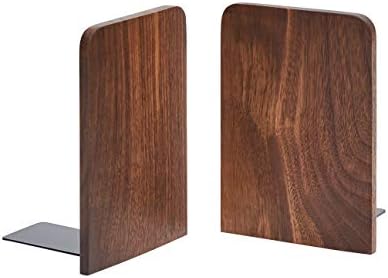 Pandapark Wood Bookends,Non-Skid Bookend for Shelves,Heavy Duty Bookends,Book Stand for Books/CDs,1 Pair - Image 5
