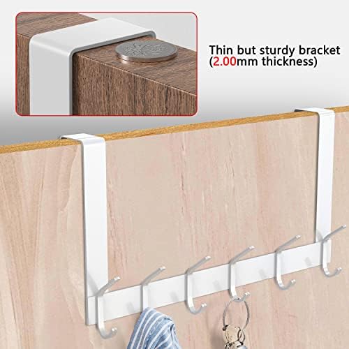YUMORE Over the Door Hooks, Heavy Duty Door Hanger, White - Image 3