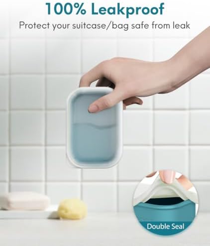 Quatish Compact Leakproof Travel Soap Case, Bar Soap Holder, Bluegreen - Image 3