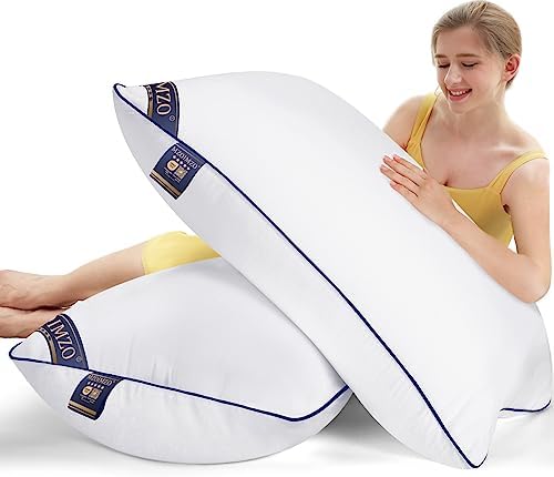 MZOIMZO Supportive Firm Bed Pillows for Sleeping- Standard Size, Set of 2, Cooling Hotel Quality with Premium Soft Down Alternative Fill for Back, Stomach or Side Sleepers, 20''x26'' by MZOIMZO