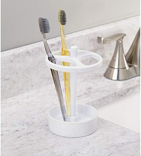 iDesign - 19814 Franklin BPA-Free Plastic XL Toothbrush Stand, 3.75" x 3.75" x 5.75", White - Image 2