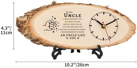 BeauGift Uncle Gifts, Wooden Clock Uncle Birthday Gifts from Niece Nephew - Image 3