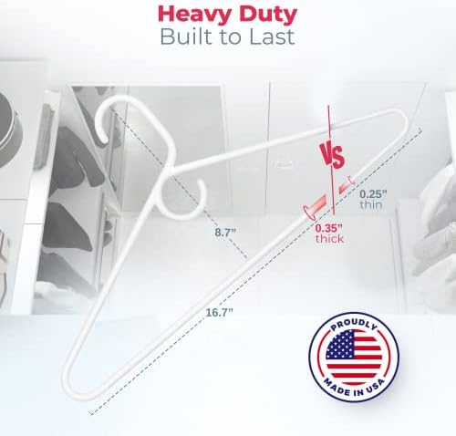 Heavy Duty Clothes Hangers 30 Pack – Made in the USA – 8lb Capacity Plastic Hangers for Adult Clothing – Durable for Pants, Coats, Jackets, or Jeans – Black - Image 2