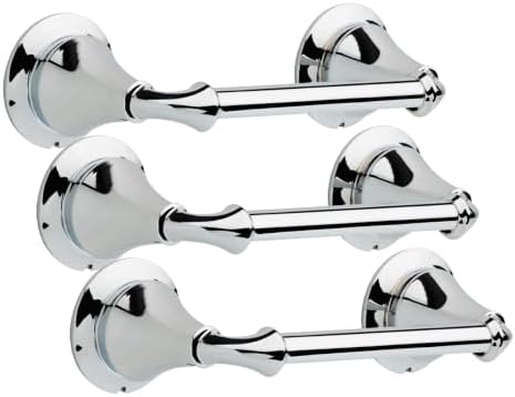 Delta Pivoting Toilet Paper Holder | Polished Chrome | Wall Mount | Linden Bathroom Accessories, 11 x 4.5 x 3.25 Inches (Pack of 3) by DeltaFaucet