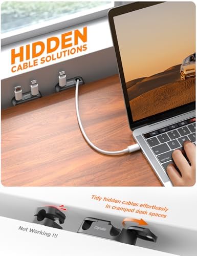 Magnetic Cable Clips - Chfeila 4Pack Cord Holder Clips, Cord Management - Image 3