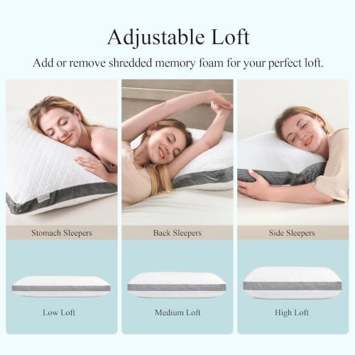 Standard Bed Pillow, Tencel Lyocell, Shredded Memory Foam - Image 2
