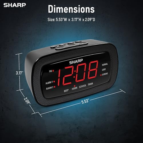 Sharp Shockwave 105dB Super Loud Alarm Clock for Heavy Sleepers, Dual Alarm - Image 6