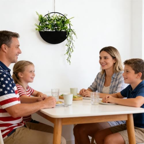 Fake Hanging Plants Artificial Plants Indoor, Faux Plants Eucalyptus in Pot for Living Room Bathroom Wall Décor, Outdoor Porch Decorations, Farmhouse Home Office Décor（Black） - Image 7