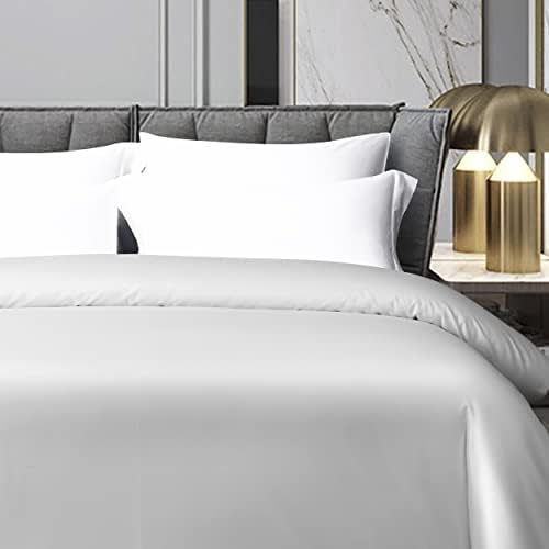 NTBAY Queen Egyptian Cotton Sateen Pillow Shams, Set of 2, White - Image 2