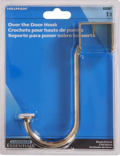 Hardware Essentials 852907 Over The Door Hook Brass (Pack of 2) - Image 2