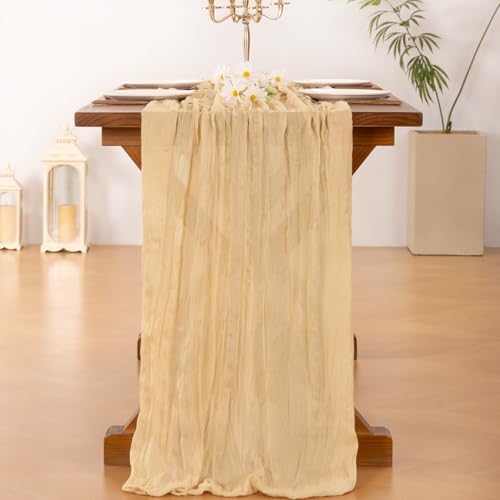 Cheesecloth Table Runner Fall Boho Wedding Birthday Party Home Decor - Image 4