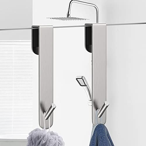 Shower Door Hook, Extended Length Frameless Shower Door Hook (7 Inches), Heavy-Duty Bathrobe Towel Stainless Steel Hook, No Drilling or Adhesive Required, 2-Pack, Silver - Image 6