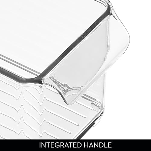 iDesign Stackable Fridge Storage Bin with Handle, Set of 3, Clear - Image 5