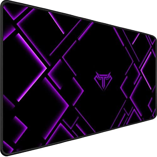 TEDNETGO Large Extended Gaming Mouse Pad, Long Mouse Pads, Extra Large Big Mouse Pad with Stitched Edge, XXL Non-Slip Computer Computer Keyboard Mat for Gamer/Desktop/Office/Home, Purple by TEDNETGO