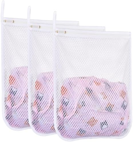 3 pcs Durable Honeycomb Mesh Laundry Bags for Delicates 3 Medium (12" x 15") by LAFFTRAK