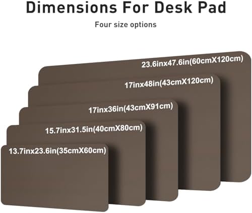Aothia Leather Desk Pad Protector, Office Desk Mat, Large Mouse Pad, Non-Slip PU Leather Desk Blotter, Laptop Desk Pad, Waterproof Desk Writing Pad for Office and Home (48"x17", Coffee) - Image 4