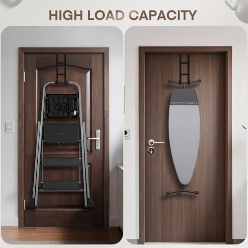 FYY Over The Door Hooks, 2 Packs Double Sided-Hanger Fits Door 1-7/8"Black - Image 4