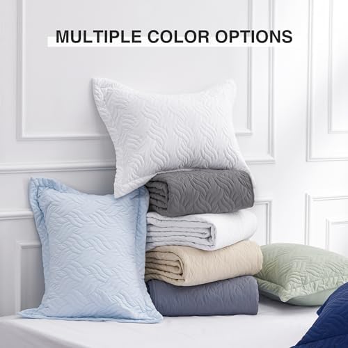 Love's cabin California King Size Quilt Bedding Set Grey Bedspread - Cal King Summer Lightweight Bedspread Comforter - Wave Pattern Coverlet for All Season - 3 Pieces (1 Quilt, 2 Pillow Shams) - Image 7