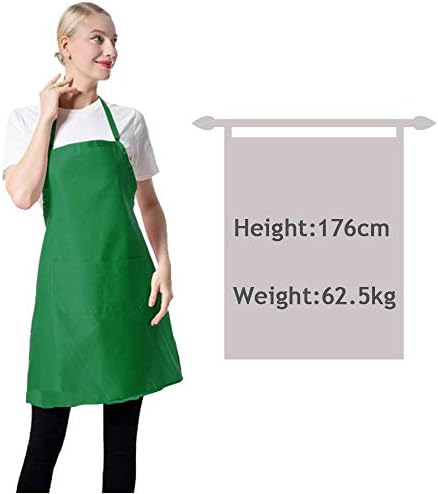 Total 12 PCS Plain Color Bib Apron Adult with 2 Front Pocket (Mixed Colour) - Image 5