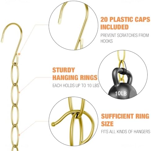 NiHome Clothing Chain Hangers 10-Pack, Space Saving Metal Closet Organizer - Image 6